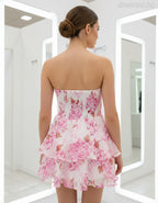 mini overál ruha virágos sifon hátulról