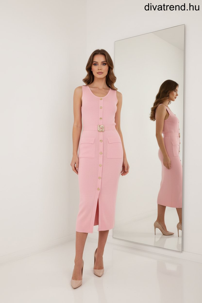 pinklight kötött midi ruha, ceruza