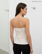 pánt nélküli top, csipkés, fűző fazonú hátulról