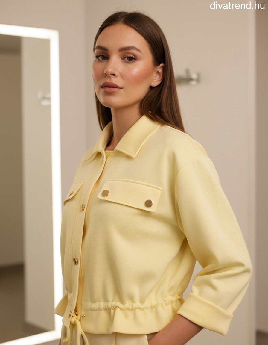 sárga női shacket dzseki