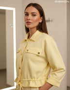 sárga női shacket dzseki