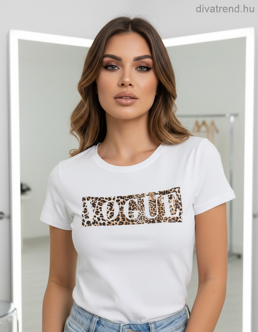 fehér női pamut póló Vogue