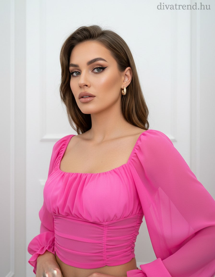 pink sifon crop top
