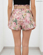 virágmintás skort övvel hátulról