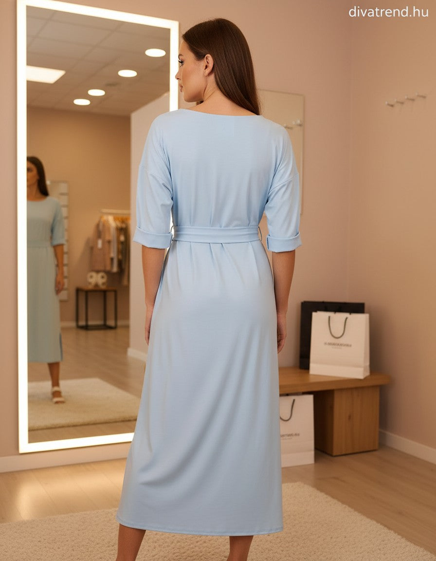 viszkóz maxi ruha megkötővel hátulról