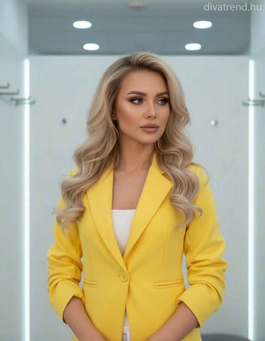 sárga közép blézer