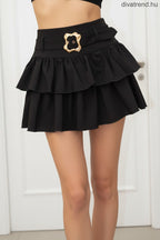 fekete fodros mini skort