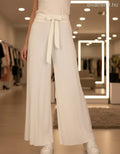 fehér bő szárú nadrág, pliszírozott