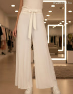 fehér bő szárú nadrág, pliszírozott