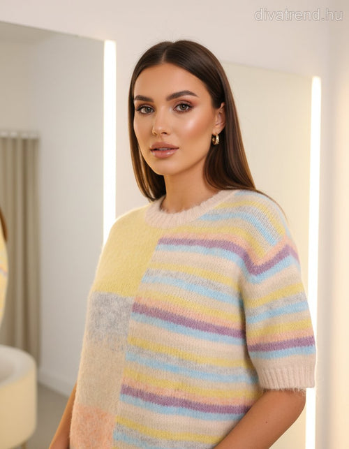 Lavysh női mintás felső rövid ujjú kerek nyakú