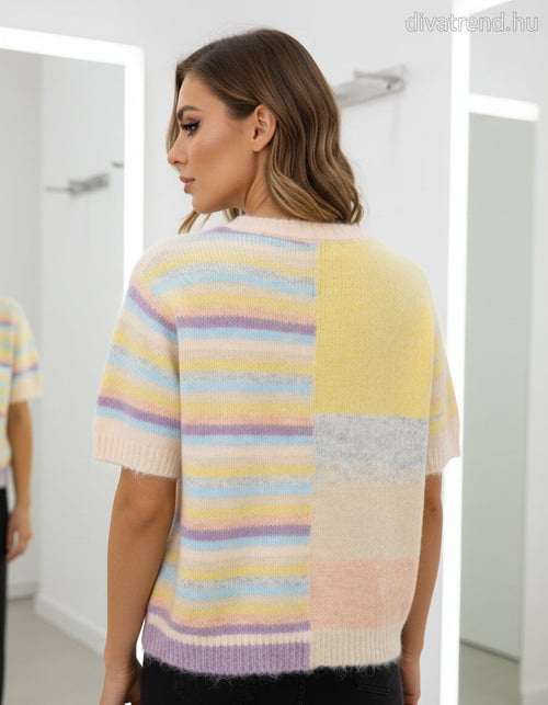 Lavysh női mintás felső rövid ujjú kerek nyakú