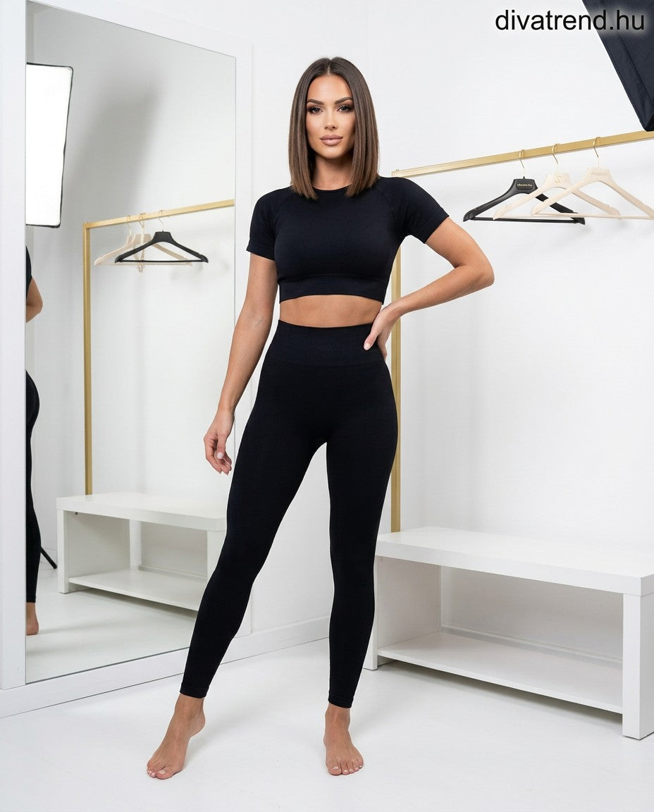 fekete női sportos szett