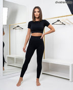 fekete női sportos szett