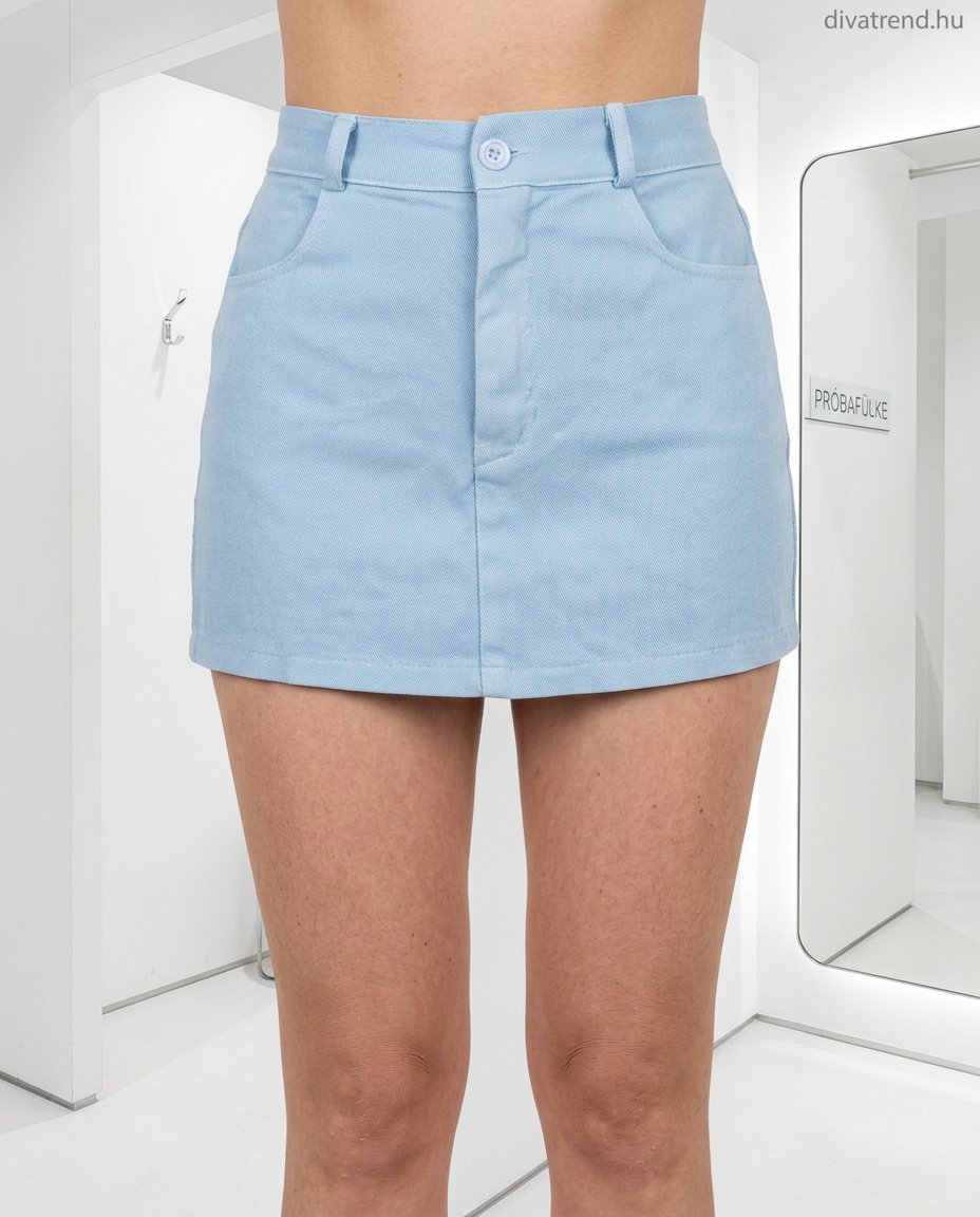 kék színes mini farmer skort