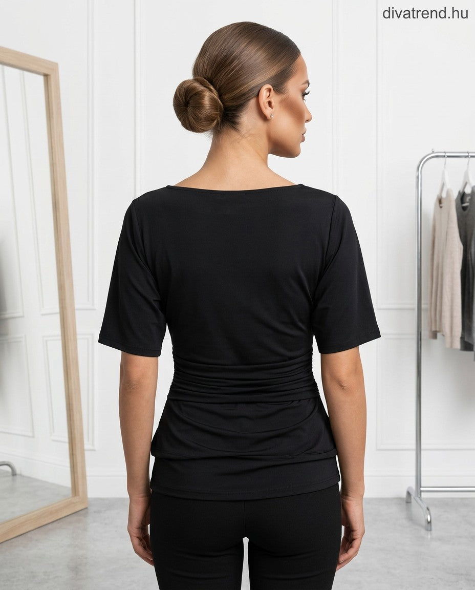 női viszkóz póló hátulról