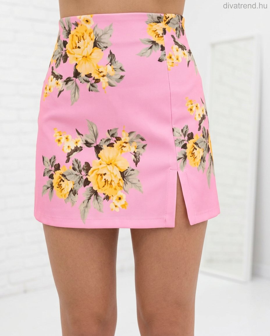 pinklight virág mintás mini skort