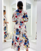 virágmintás pamut maxi ruha hátulról