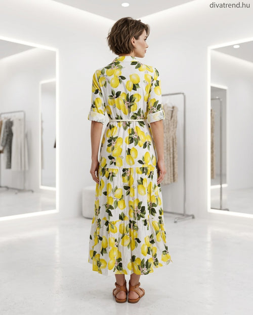 citromos pamut maxi ruha hátulról