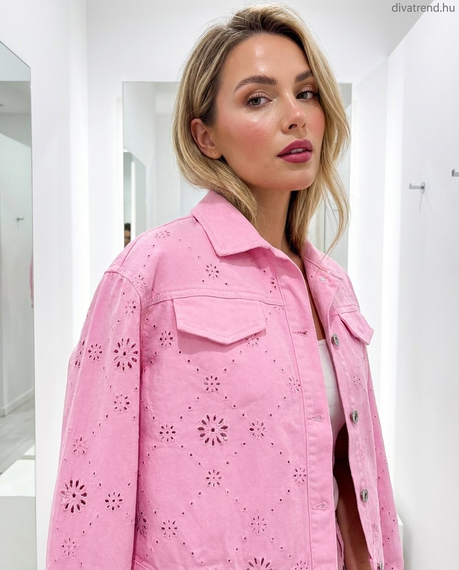 pinklight női farmerdzseki madeira mintás