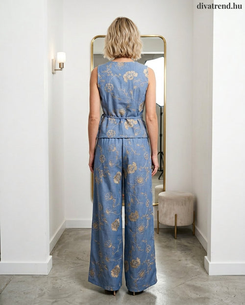 elegáns női szett, virágmintás hátulról