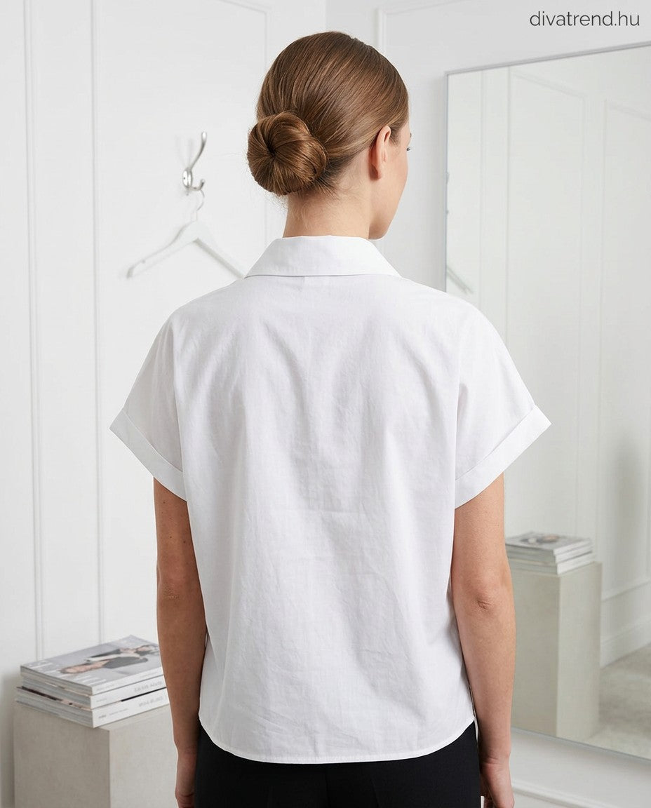 virágmintás női pamut ing hátulról