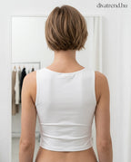 crop top, szív alakú dekoltázzsal hátulról