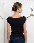 ujjatlan női viszkóz póló hátulról