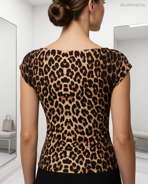 Lovery női állat mintás vékony felső ujjatlan kerek nyakú