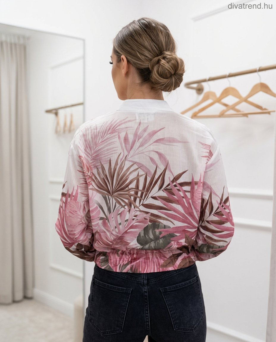 női vékony átmeneti kabát, pálmaleveles hátulról