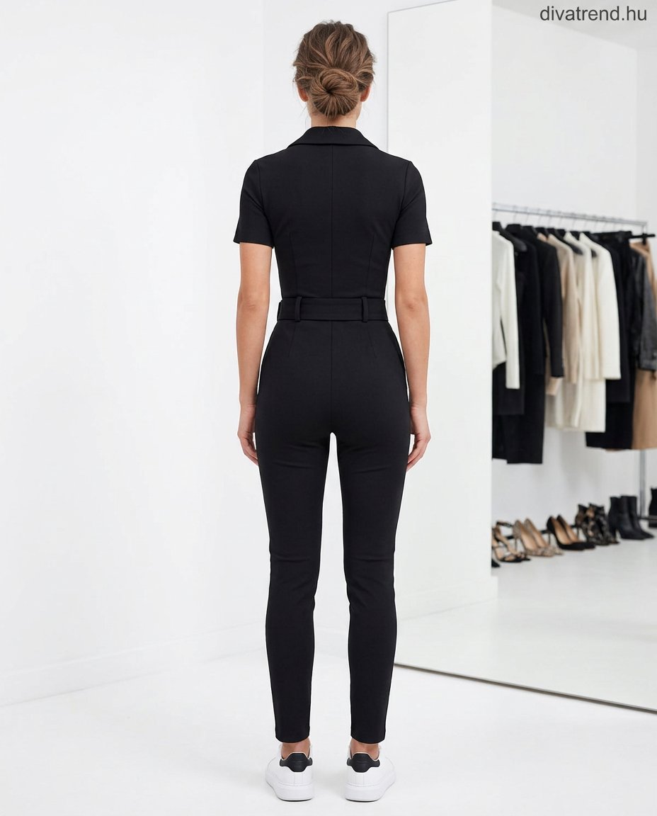 elegáns női viszkóz overál hátulról