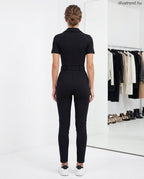 elegáns női viszkóz overál hátulról