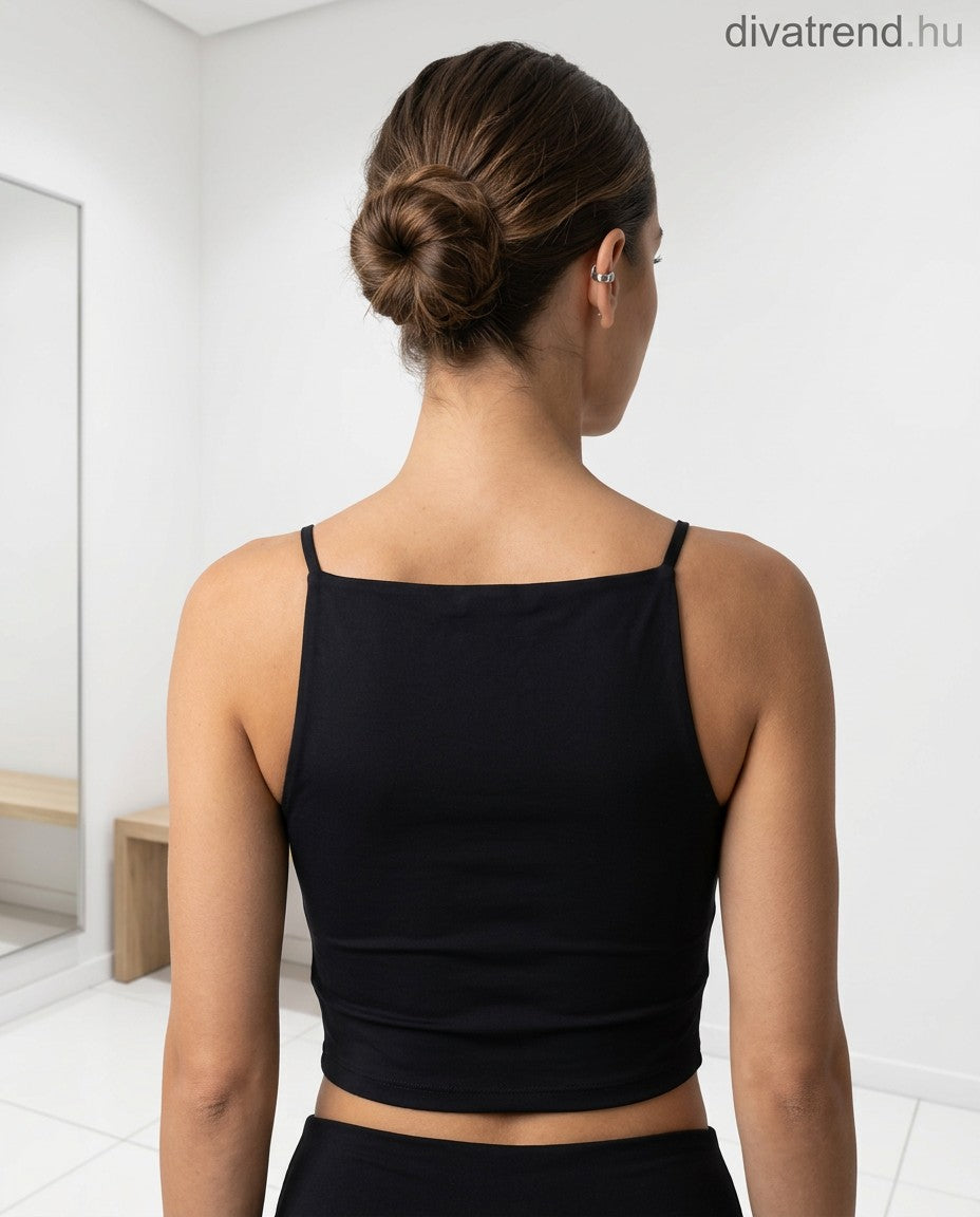 olasz női top ujjatlan kerek nyakú