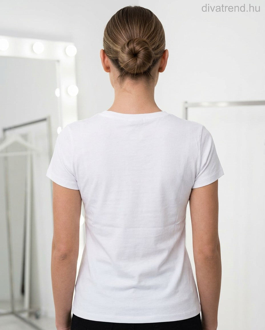 mintás női pamut póló hátulról