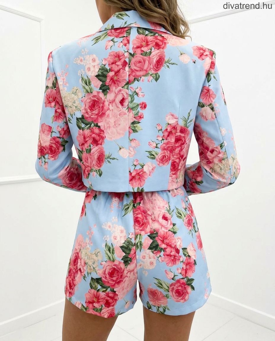virágmintás elegáns női nyári szett hátulról