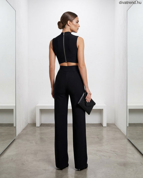 elegáns női bandage overál, ujjatlan hátulról