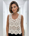 fehér horgolt hatású nyári pamut top