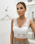 fehér csipkés crop top