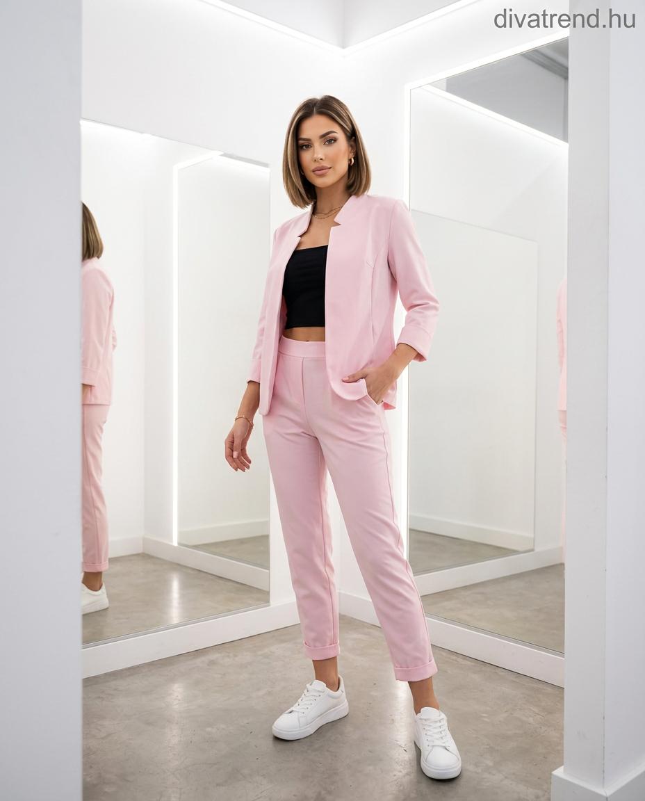 pinklight elegáns női szett pamut blézer és nadrág