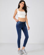 kék női skinny farmer push up