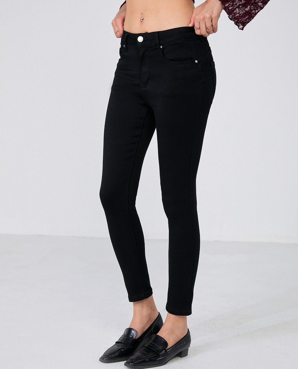 fekete női skinny farmer push up