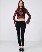 fekete női skinny farmer push up