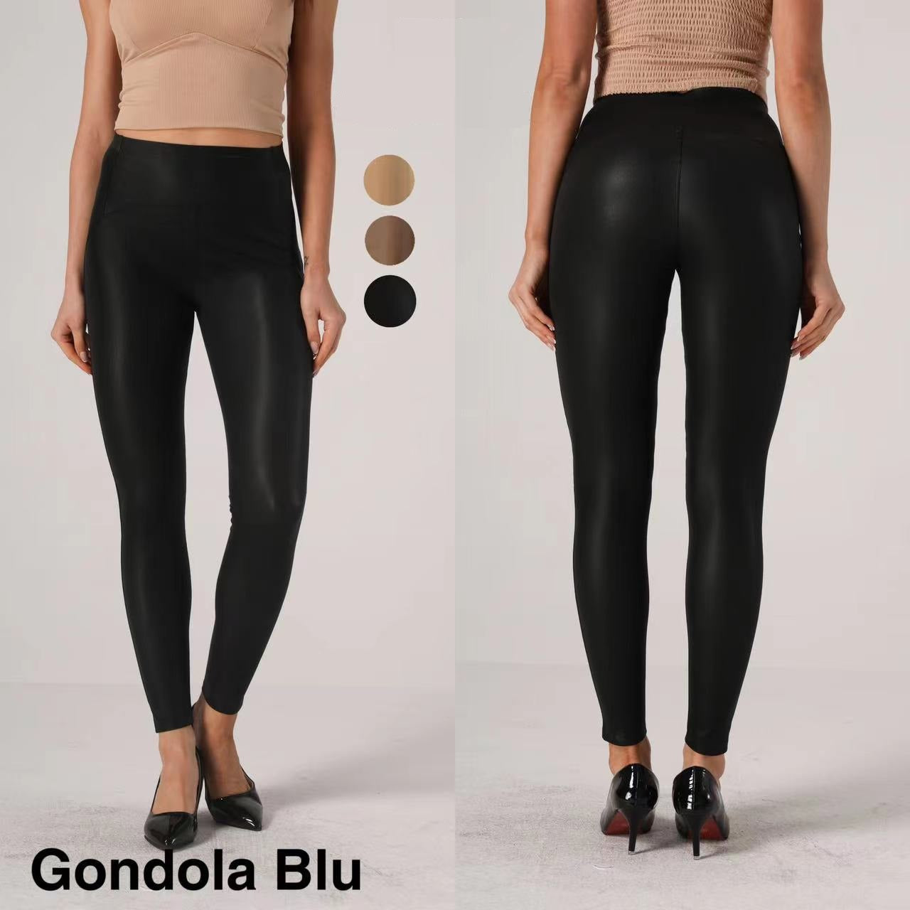 Gondola Blu női bőr hatású leging hosszú alakhangsúlyos skinny