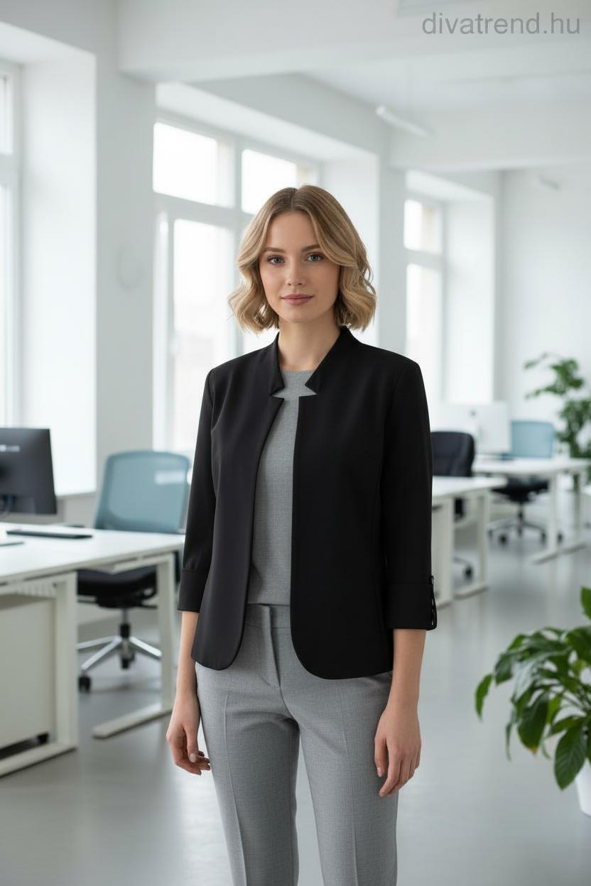 olasz női pamutban gazdag blézer hosszú ujjú V nyakú