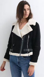 női műírha kabát fekete