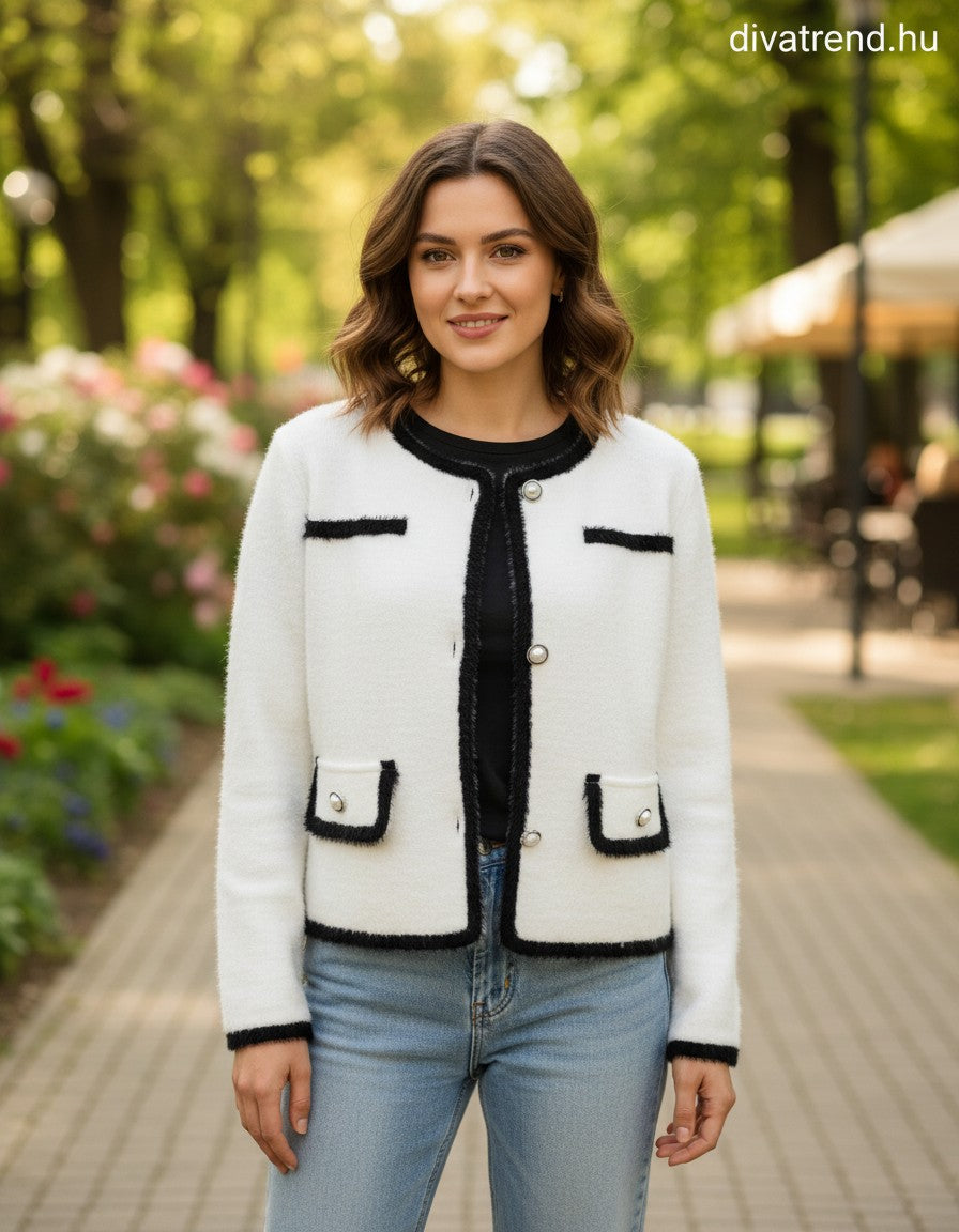 Zstudio női kardigán hosszú ujjú V nyakú