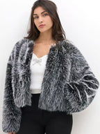 női műszőrme kabát szürke