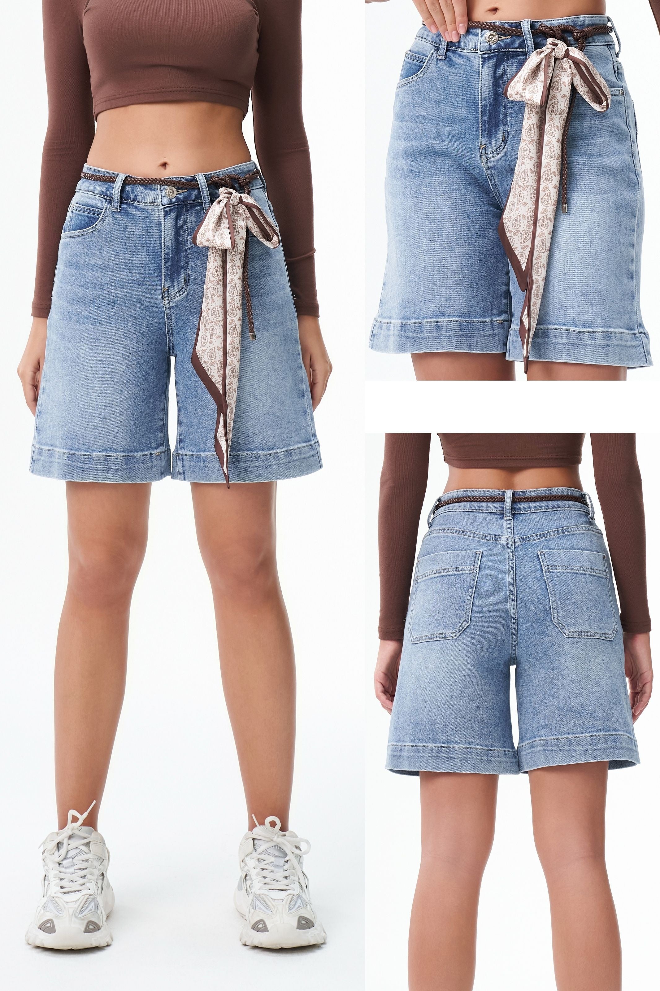 női farmer rövidnadrág bermuda fazon 